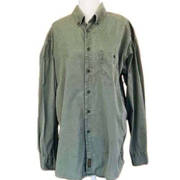Timberland Other - TIMBERLAND olive green 100% cotton button front shirt, size M.